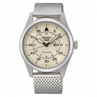 【SEIKO 精工】《SEIKO 5 Sports 機械錶》40mm/男女兼用/飛行錶款/米白(SRPH21K1)