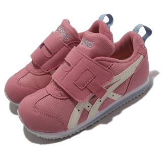 【asics 亞瑟士】休閒鞋 Idaho Mini FW 透氣 童鞋 亞瑟士 除臭 魔鬼氈 包覆 中童 粉 米(1144A192701)