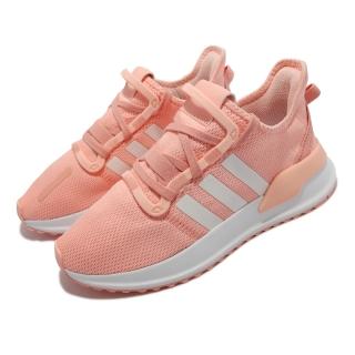 【adidas 愛迪達】休閒鞋 U_Path Run J 運動 女鞋 愛迪達 透氣 緩震 襪套 包覆 球鞋穿搭 粉 白(FX5068)