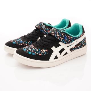 【asics 亞瑟士】花漾休閒款(1184A041-001黑-17-19.5cm)
