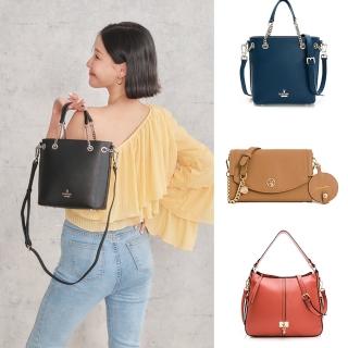 【PLAYBOY】手提包附長背帶 真皮系列(三色可選)