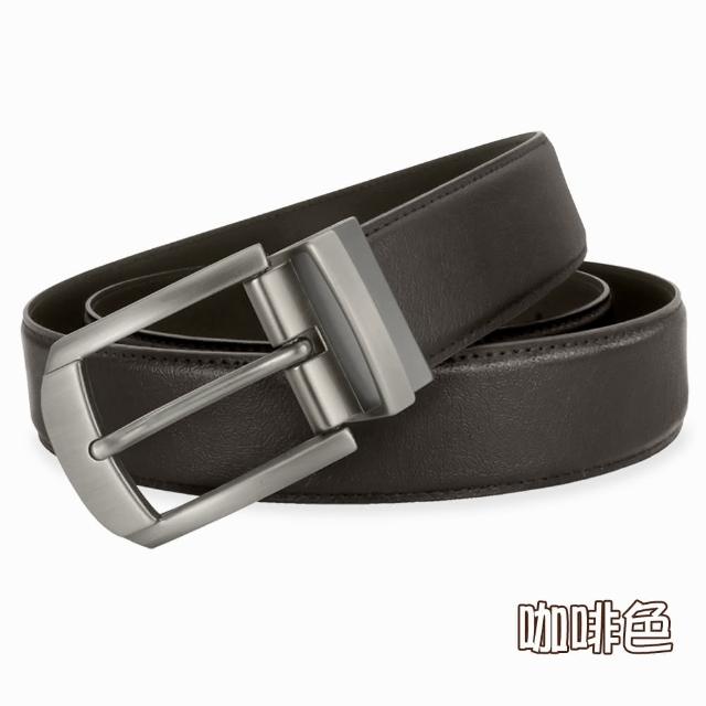 【CH-BELT 銓丞皮帶】加大腰加長XXL 針扣夾座 男休閒皮帶腰帶(黑/咖XXL)