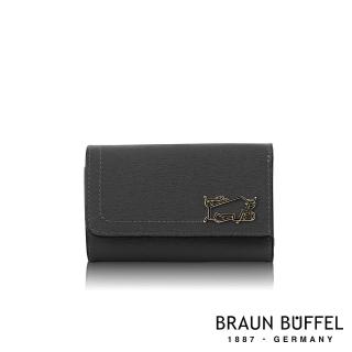 【BRAUN BUFFEL 德國小金牛】台灣總代理 索內特 鑰匙包-黑色(BF684-110-BK)