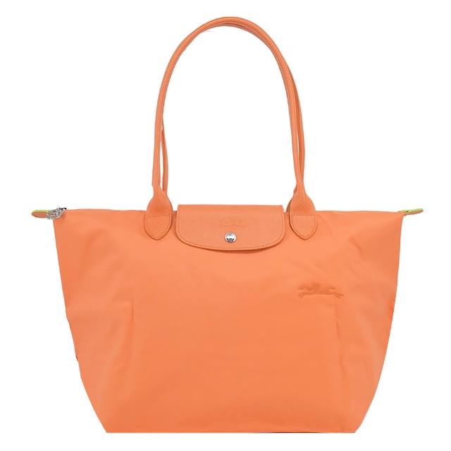 【LONGCHAMP】LE PLIAGE GREEN系列刺繡長把再生尼龍摺疊水餃包(大/多色選)