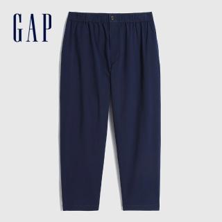 【GAP】男裝 輕透氣系列 輕薄款錐形休閒卡其褲(808319-海軍藍)