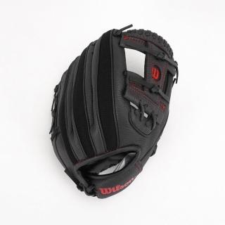 【WILSON】Wilson A200 兒童 守備手套 壘球 棒球 內野 外野 10吋 正手 黑紅(WBW10020510)