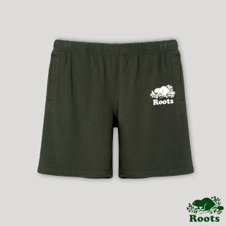 【Roots】Roots 女裝- 經典海狸LOGO休閒五分短褲(杜松綠)
