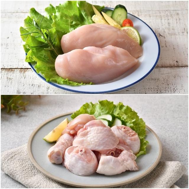 【卜蜂】急凍生鮮 清雞胸.棒腿-切塊 真空6連包x4組(2.7kg/組_團購.居家料理.燉煮炒)