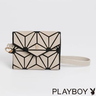 【PLAYBOY】短夾附手挽帶 Neverland系列(米白色)