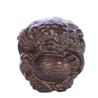 【十方佛教文物】祥獅捧珠{土沉木雕}開運旺財(平安吉祥如意)