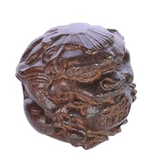 【十方佛教文物】迎福祥獅{土沉木雕}開運旺財(平安吉祥如意)