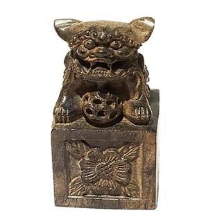 【十方佛教文物】祥獅印土沉木精雕(平安吉祥如意)