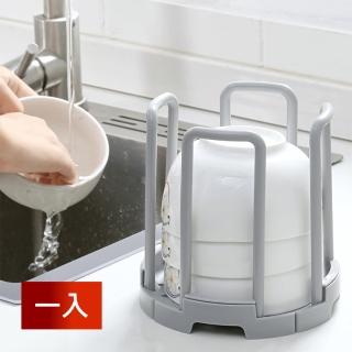 【Dagebeno荷生活】多功能可伸縮碗碟收納架 廚房收納不傾倒瀝水架