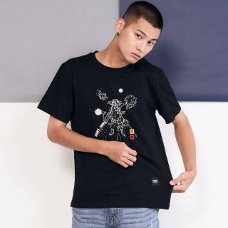 【5th STREET】中性 短袖 短t 上衣 t恤 TEE 防疫 動漫 棉質 黑色(5A7002)