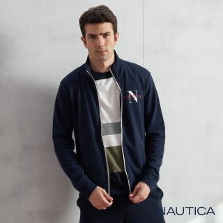 【NAUTICA】男裝輕薄休閒長袖立領外套(深藍)