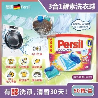 【德國Persil】超濃縮3合1酵素洗衣凝膠球50顆-護色增艷-紫盒(洗衣膠囊/洗衣球家庭號大包裝)