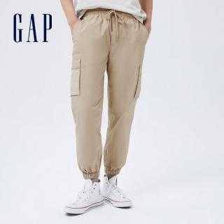 【GAP】男裝 輕透氣系列 工裝口袋束口休閒褲(808317-卡其色)