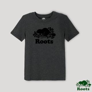 【Roots】Roots 大童- 自然探索系列 雜點效果海狸LOGO短袖T恤(木炭色)