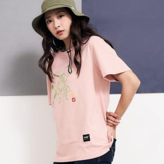 【5th STREET】中性 短袖 短t 上衣 t恤 TEE 防疫 動漫 棉質 粉紅(5A7002)