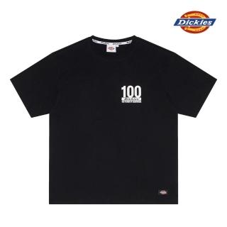 【Dickies】男女款黑色純棉100週年品牌字母Logo短袖T恤｜DK010217BLK