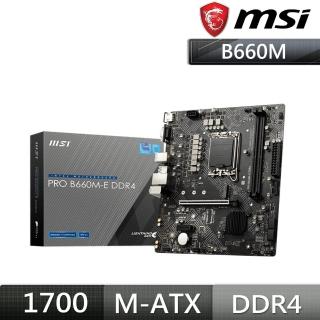 【MSI 微星】PRO B660M-E DDR4 INTEL 主機板