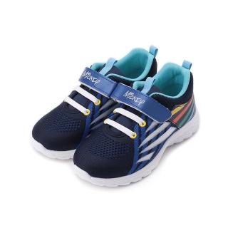 【Disney 迪士尼】17-21cm 米奇飛織斑紋運動鞋 藍 中大童鞋