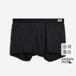 【Anden Hud】男款_吸濕排汗系列．機能短版平口內褲(黑-AH金色雷霆)