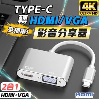 Type C 轉 HDMI VGA 轉接線 投屏線(電視棒)