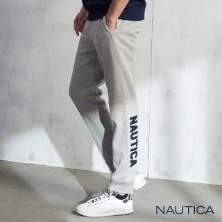 【NAUTICA】男裝撞色LOGO休閒長褲(淺灰)