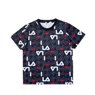 【FILA】KIDS 短T T恤  童吸濕排汗短袖上衣-丈青(1TEV-4420-NV)