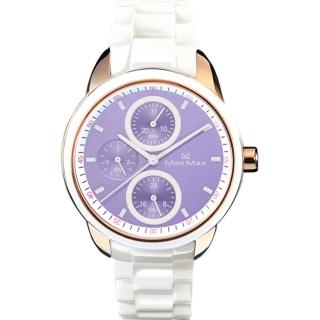 【Max Max】陶瓷腕錶-白粉紫(MAS7003S-10)