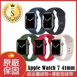 【Apple 蘋果】S 級福利品  Apple Watch Series 7 GPS+LTE 41 公釐鋁金屬錶殼搭配運動錶帶
