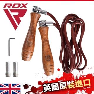 【RDX】塔拉薩負重可調木質握柄 皮革繩 健身跳繩/重訓跳繩/舉重跳繩/護腰/核心(SRX-L)
