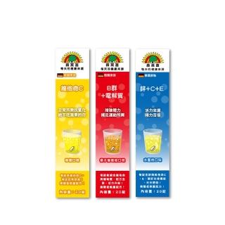 【SUNLIFE 森萊富】德國原裝發泡錠 活力3入組(C180、B+電解質、鋅+C+E 共60錠)