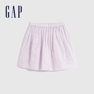 【GAP】女幼童 純棉印花編織短裙(833359-紫色)