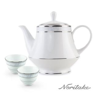 【NORITAKE】花舞春風銀邊午茶組(茶壺+2入茶杯組)