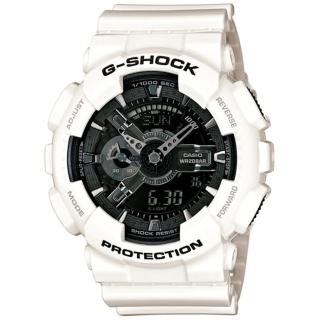 【CASIO 卡西歐】G-SHOCK 強悍風格雙顯腕錶(GA-110GW-7A)