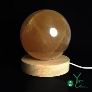 【YC 寶石】天然招財黃冰晶球-可當夜燈(K107)