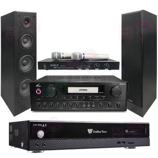 【金嗓】伴唱機4TB+擴大機+無線麥克風+卡拉OK喇叭(CPX-900 A3+FPRO PMA-328+EWM-P28+KS-636)