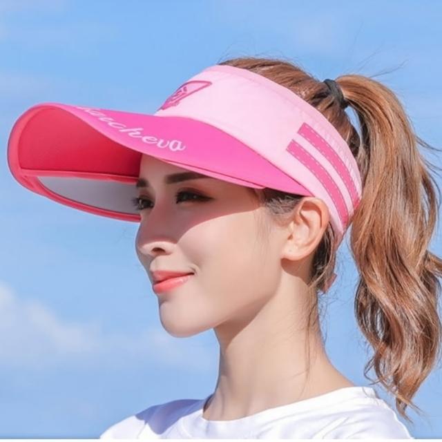 【MGSHOP】運動風帽檐伸縮空頂帽遮陽帽
