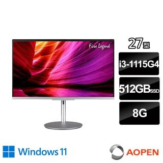 【Aopen 建碁】S271 27型AIO液晶電腦(i3-1115G4/8G/512G SSD/W11 home)