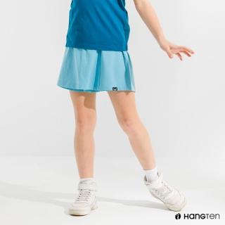 【Hang Ten】女童-REGULAR FIT有機棉鬆緊休閒褲裙(藍)