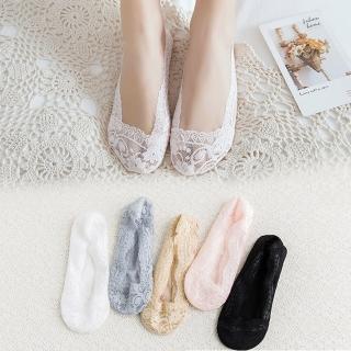 【Socks Form 襪子瘋】法式蕾絲防滑隱形襪(4色)