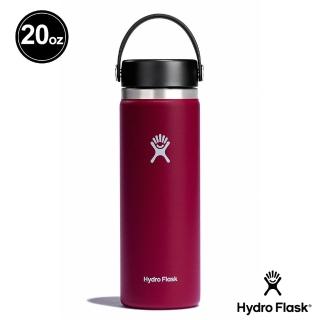 【Hydro Flask】寬口霧面 20oz/591ml 真空保溫瓶(酒紅色)