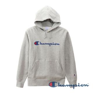 【Champion】BASIC草寫Logo連帽Tee-灰色