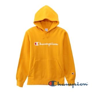 【Champion】BASIC草寫Logo連帽Tee-黃色