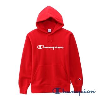 【Champion】BASIC草寫Logo連帽Tee-紅色