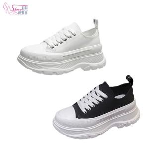 【ShoesClub 鞋鞋俱樂部】春夏ins潮 增高厚底松糕鞋 帆布休閒鞋 女鞋 023-LA251
