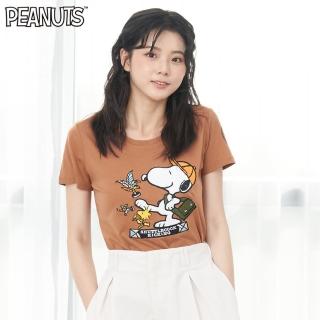 【SNOOPY 史努比】史努比踢毽子短袖圓領T(含提袋)