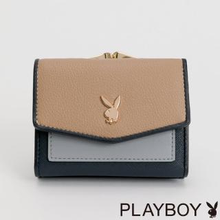 【PLAYBOY】口金短夾 Ocean系列(藍色)